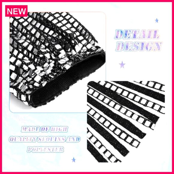 Sequin Fringe Leg Warmers Disco Rave Dance Costume Accessories Women - Picture 5 of 8